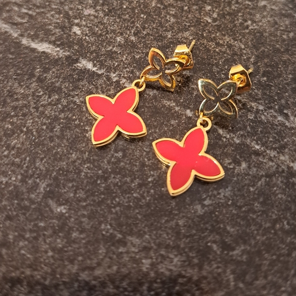Red clover earrings - Picture 3 of 7